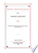 Prose Masterpieces from Modern Essayists