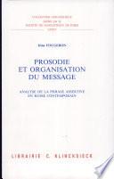 Prosodie et organisation du message