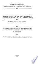 Prosopographia Ptolemaica: Le clergé, le notariat, les tribunaux, no. 4984-8040