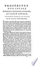 Prospectus d'un voyage historique, physique et littéraire au Latium Antique et fragment détaché de cet ouvrage
