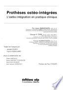 Prothèses ostéo-intégrées
