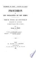 Proudhon et les socialistes de son temps