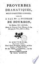Proverbes dramatiques, mêlés d'ariettes connues