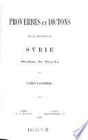 Proverbes et dictions de la province de Syrie
