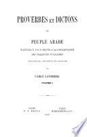 Proverbes et dictons de la province de Syrie, section de Ṣaydâ ...