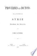 Proverbes et dictons du peuple arabe