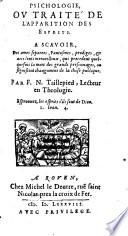 Psichologie ou Traité de l'Apparition des Esprits