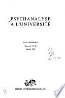 Psychanalyse à l'université