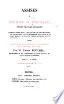 pt. 1. Assises des bourgeois