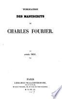 Publication des manuscrits de Charles Fourier