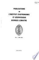 Publications de l'institut d'astronomie et de géophysique Georges Lemaitre