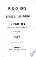 Publications de l'Institut royal grand-ducal de Luxembourg