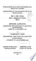 Publications de la Cour européenne des droits de l'homme
