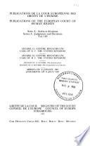 Publications de la Cour européenne des droits de l'homme
