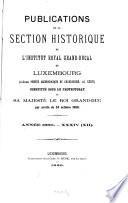 Publications de la Section Historique de l'Institut G.-D. de Luxembourg