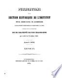 Publications de la Section Historique de l'Institut G.-D. de Luxembourg