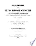 Publications de la Section Historique de l'Institut Royal Grand-Ducal de Luxembourg