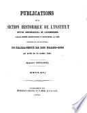 Publications de la Section historique de l'Institute G.-D. de Luxembourg