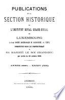 Publications de la Section historique de l'Institute G.-D. de Luxembourg