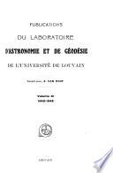 Publications du Laboratoire d'astronomie et de géodésie de l'Université de Louvain