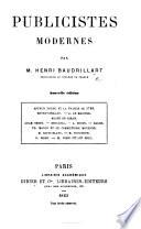 Publicistes modernes ... Nouvelle édition