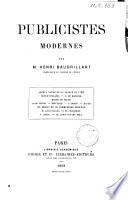 Publicistes modernes par Henri Baudrillart