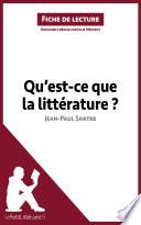 Qu'est-ce que la littérature? de Jean-Paul Sartre (Fiche de lecture)