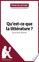 Qu'est-ce que la littérature? de Jean-Paul Sartre (Fiche de lecture)