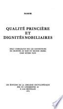 Qualité princière et dignités nobiliaires