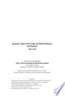 Quand l'architecture internationale s'exposait, 1922-1932