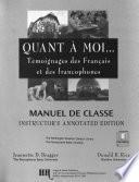 Quant A Moi Manuel De Classe