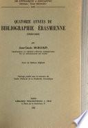Quatorze années de bibliographie érasmienne, 1936-1949