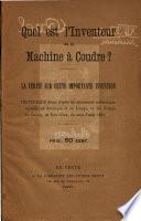 Quel est l'inventeur de la machine à coudre?