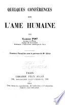 Quelques conférences sur l'ame humaine