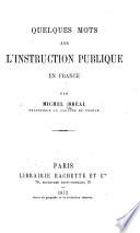 Quelques mots sur l'instruction publique en France
