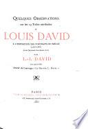 Quelques observations sur les 19 toiles attribuées à Louis David à l'exposition des portraits du siècle (1783-1883).