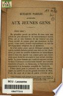 Quelques paroles adressées aux jeunes gens