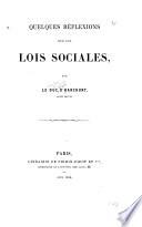 Quelques réflexions sur les lois sociales