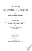 Quelques réformes de Solon