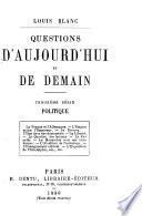 Questions d'aujourd'hui et de demain