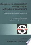 Questions de classification en linguistique