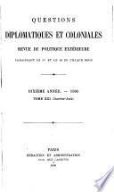Questions diplomatiques et coloniales