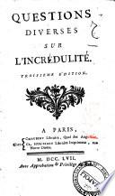 Questions diverses sur l'incrédulité