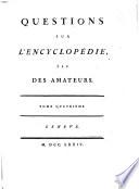 Questions Sur L'encyclopedie