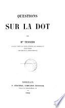 Questions sur la dot