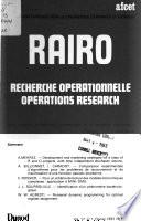 RAIRO, Revue Française D'automatique, D'informatique Et de Recherche Opérationnelle