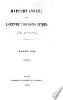 Rapport annuel sur l'Oeuvre des bons livres de Laval. Année 1880