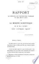 Rapport au Ministre de l'Instruction publique et des beaux-arts sur la mission scientifique de Emile Guimet dans l'Extrême-Orient