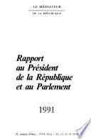 Rapport au président de la république et au Parlement