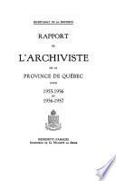 Rapport de l'archiviste de la province de Québec